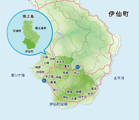 徳之島伊仙町map